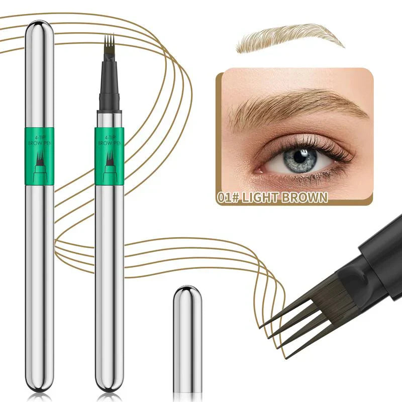 ✨Newyuo Waterproof Microblading Eyebrow Pencil – 4-Pronged Precision, All-Day Natural Brows🔥