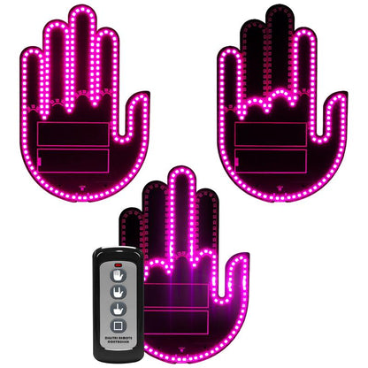 Rechargeable LED Funny Gesture Hand Light – Car & Truck Ambient Display with Remote