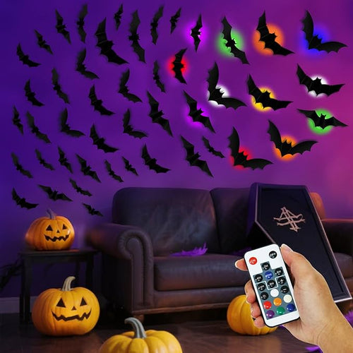 🔥Up To 60 Off%:🦇LED Halloween Bat Lights with Remote – Spooky Glow for Home & Party Decor