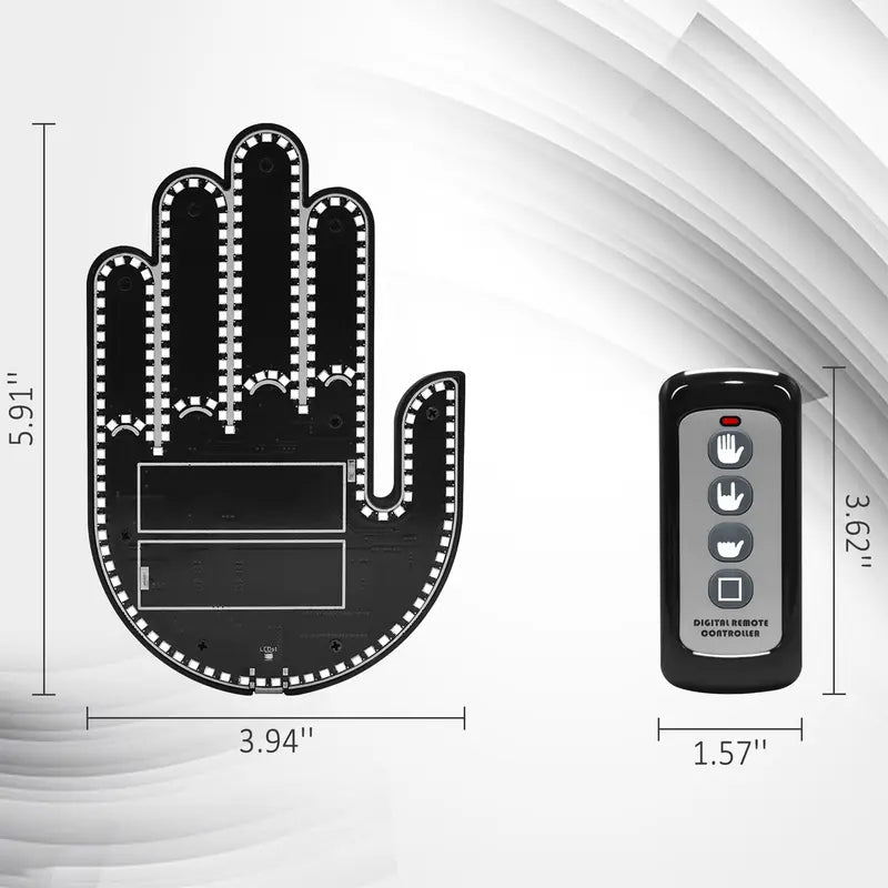 Rechargeable LED Funny Gesture Hand Light – Car & Truck Ambient Display with Remote