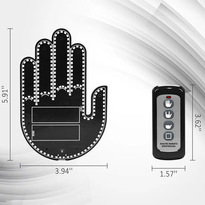 Rechargeable LED Funny Gesture Hand Light – Car & Truck Ambient Display with Remote