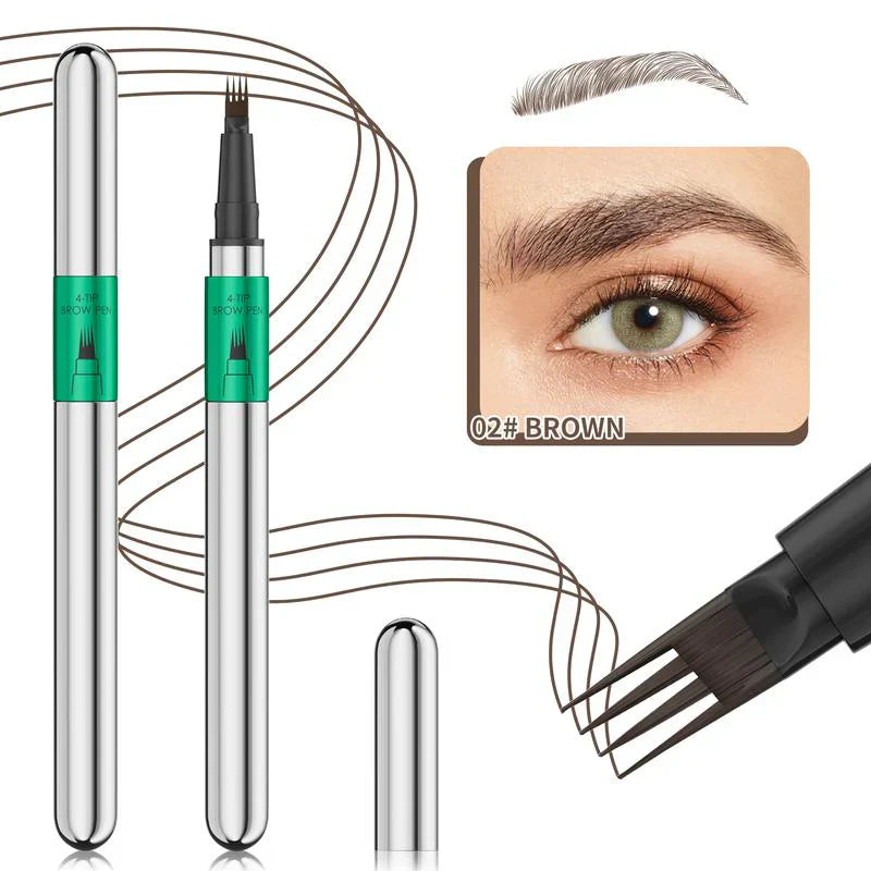 ✨Newyuo Waterproof Microblading Eyebrow Pencil – 4-Pronged Precision, All-Day Natural Brows🔥