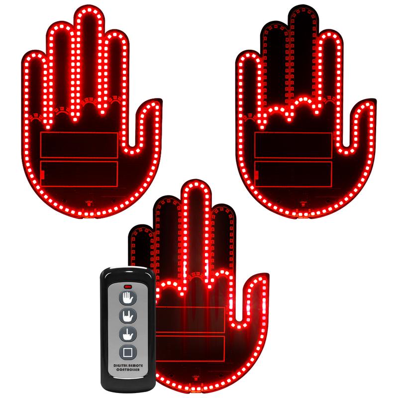 Rechargeable LED Funny Gesture Hand Light – Car & Truck Ambient Display with Remote