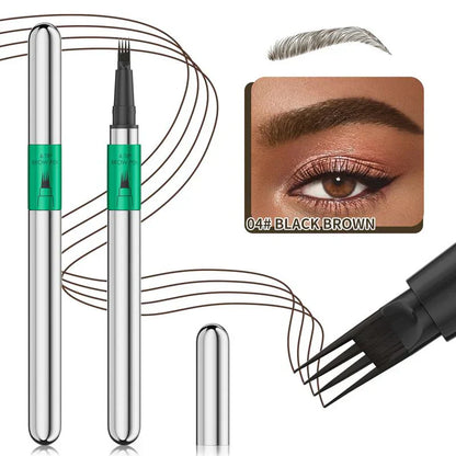 ✨Newyuo Waterproof Microblading Eyebrow Pencil – 4-Pronged Precision, All-Day Natural Brows🔥