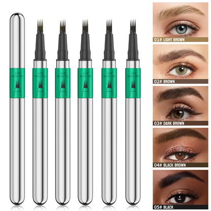 ✨Newyuo Waterproof Microblading Eyebrow Pencil – 4-Pronged Precision, All-Day Natural Brows🔥