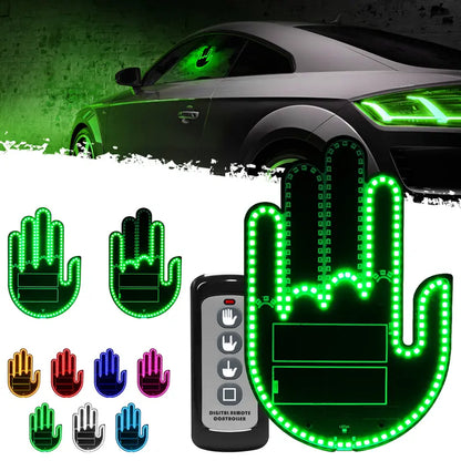 Rechargeable LED Funny Gesture Hand Light – Car & Truck Ambient Display with Remote