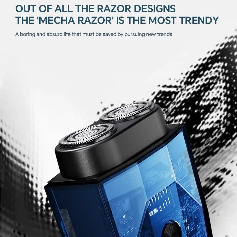 Portable Electric Shaver for Men - Transparent Design, Dual Motor, Compact Twin-Blade Razor Set, Upgraded Version