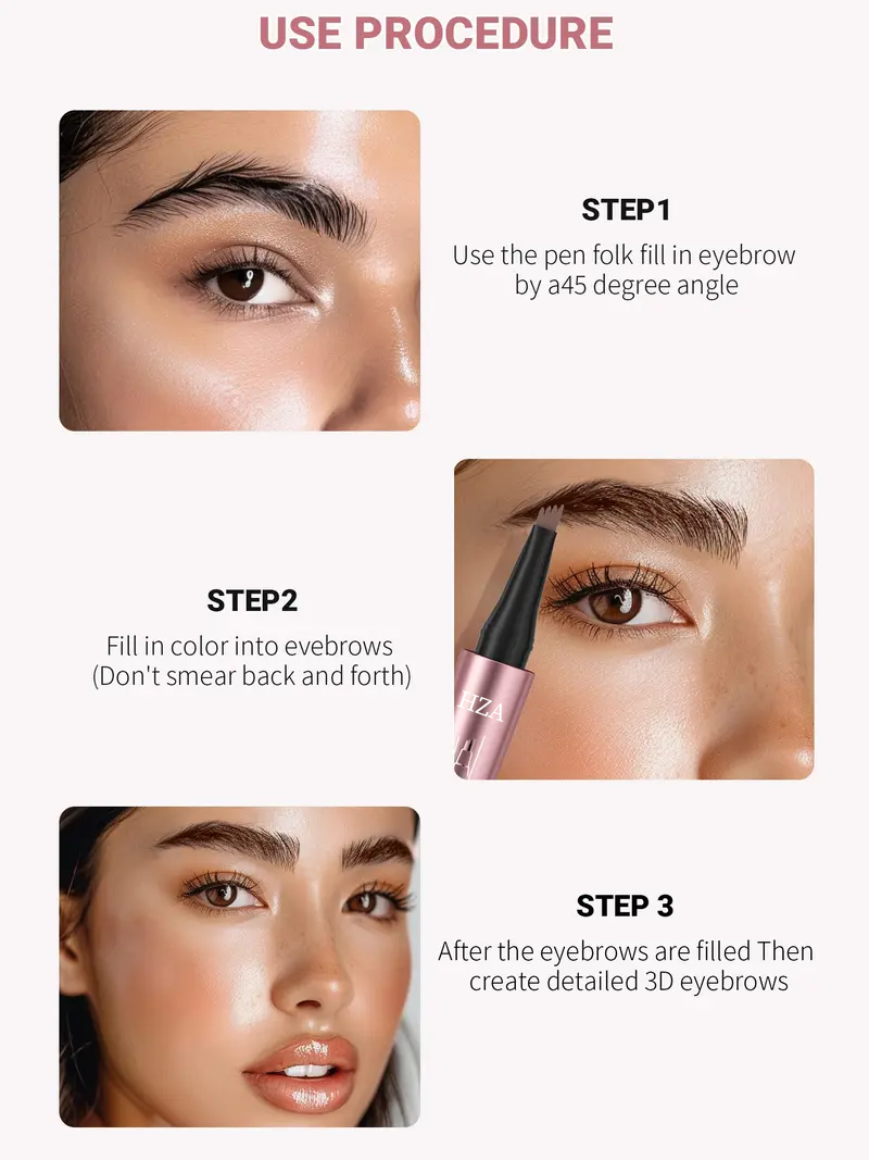 Micro-Fork Eyebrow Pencil: Waterproof, Natural Hair-Like Strokes & Long-Lasting