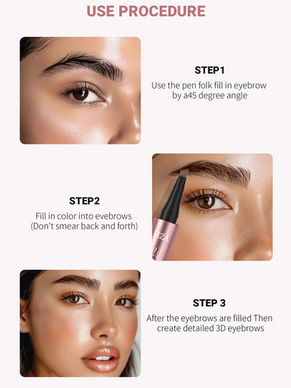 Micro-Fork Eyebrow Pencil: Waterproof, Natural Hair-Like Strokes & Long-Lasting