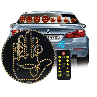 LED Rechargeable Gesture & Emoji Hand Light – Ambient Car & Truck Display with Remote