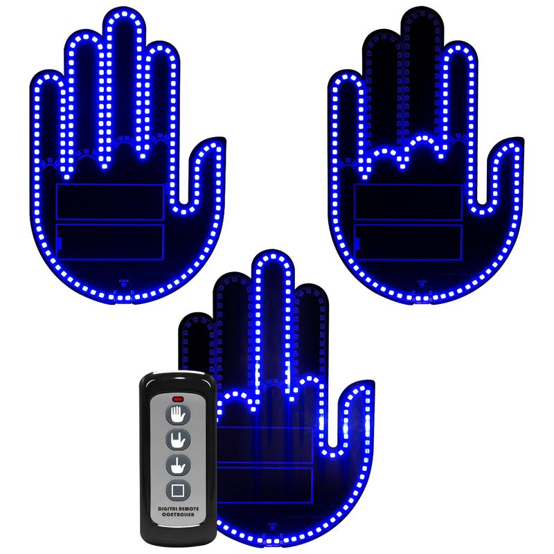 Rechargeable LED Funny Gesture Hand Light – Car & Truck Ambient Display with Remote