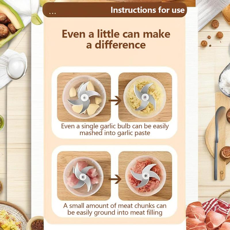 🔪 Mini Electric Garlic & Veggie Chopper — Fast, Cordless Kitchen Prep